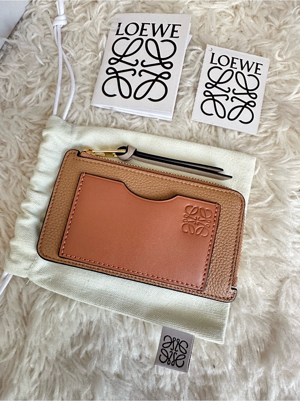 Loewe Two-Tone Leather Card Zip Wallet